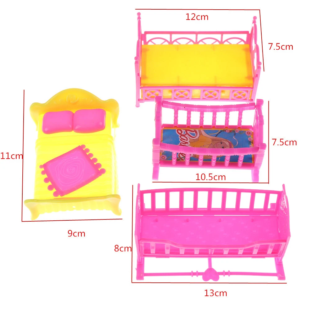 Милая пластиковая качалка колыбель кровать игрушки для кукольного домика
