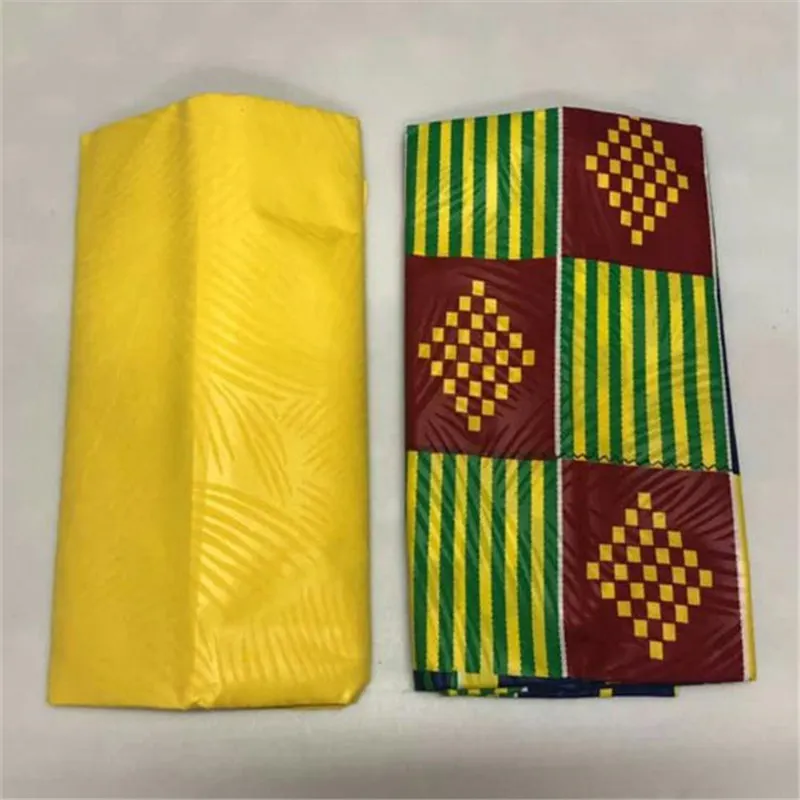 Африканские Восковые принты ткань kente нигерийский воск лидер продаж желтый принт