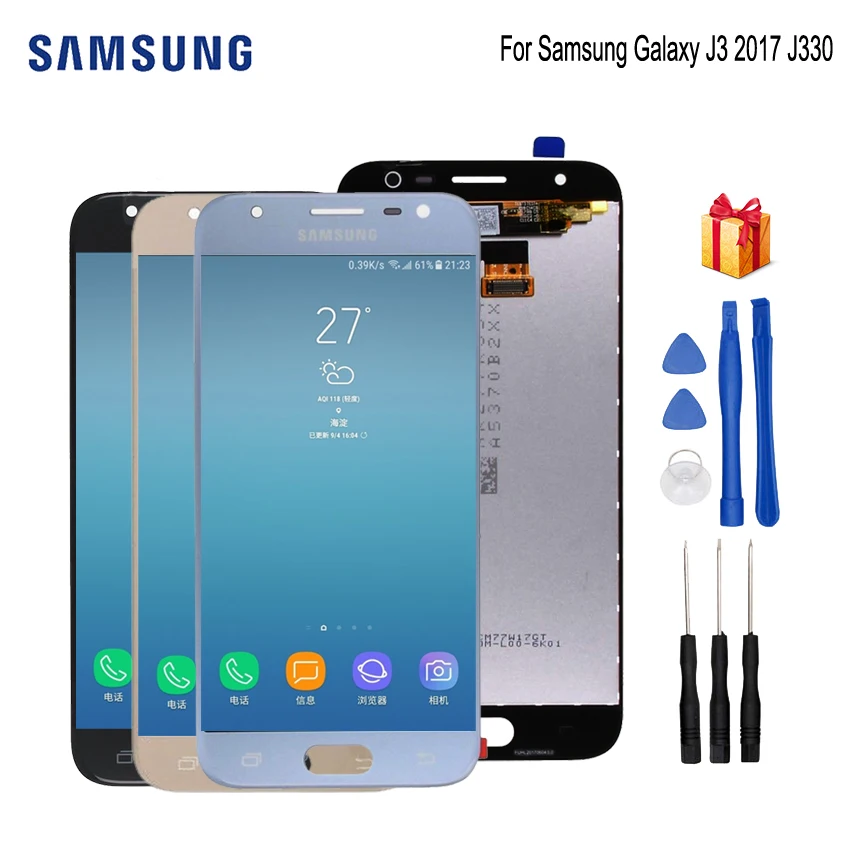 Для SAMSUNG Galaxy J3 2017 J330 J330F PRO ЖК дисплей дигитайзер для экран Запчасти