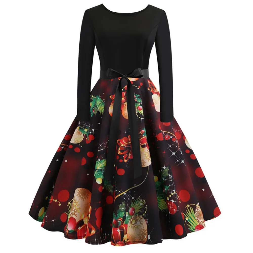 Print Vintage Dress Women Long Sleeve Winter Dress Elegant Swing Party Dresses Robe Femme Casual Christmas costumes
Print Vintage Dress Women Long Sleeve Winter Dress Elegant Swing Party Dresses Robe Femme Casual Christmas costumes