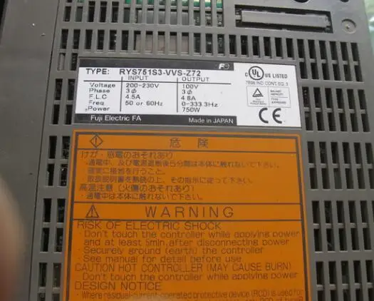 Servo driver RYS751S3-VVS-Z72 , Used one , 90% appearance new , 3 months warranty , fastly shipping
Servo driver RYS751S3-VVS-Z72 , Used one , 90% appearance new , 3 months warranty , fastly shipping