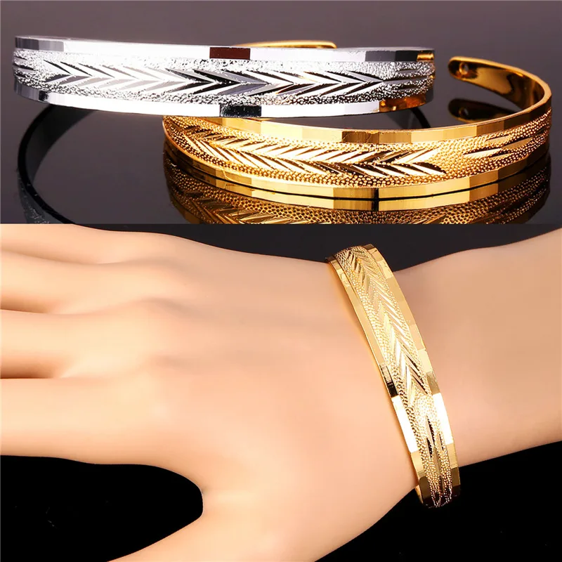 Kpop New Vintage Simple Design Gold Color Cuff Bracelets High Quality Bangle Gift Fashion Jewelry For Women H5218
Kpop New Vintage Simple Design Gold Color Cuff Bracelets High Quality Bangle Gift Fashion Jewelry For Women H5218