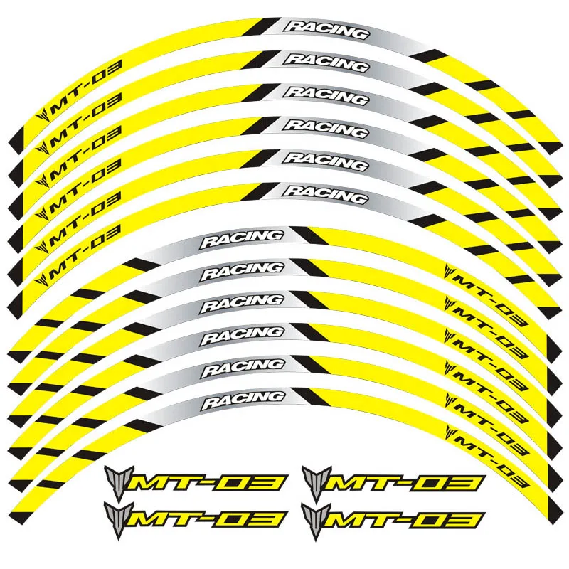 New motorcycle wheel decals stickers rim stripe front rear wheels For YAMAHA MT-03
New motorcycle wheel decals stickers rim stripe front rear wheels For YAMAHA MT-03