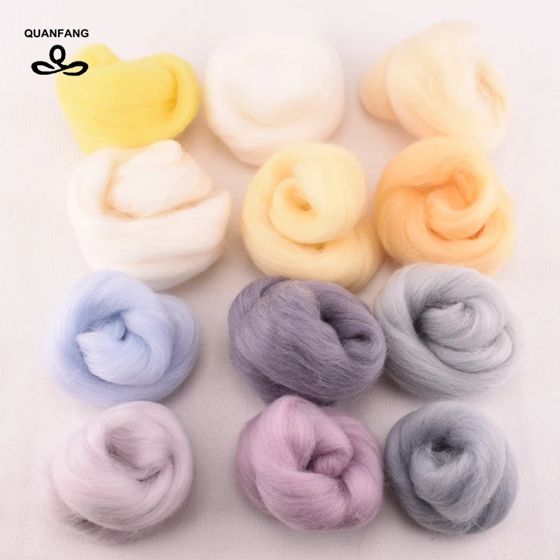 QUANFANG 12 color Needle Felting Wool Natural Collection Soft Wool Fiber For DIY Sewing Doll Needlework Felting Crafts gift
QUANFANG 12 color Needle Felting Wool Natural Collection Soft Wool Fiber For DIY Sewing Doll Needlework Felting Crafts gift