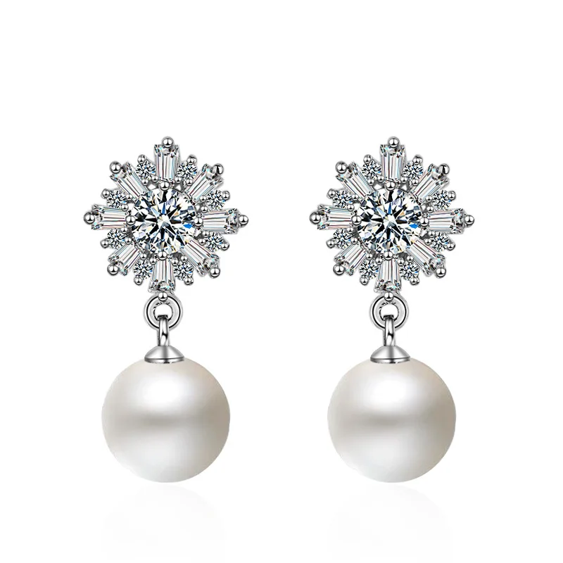 Pure 925 sterling silver fashion cz zircon pearl ice flower ladies stud earrings jewelry women Christmas gift cheap
Pure 925 sterling silver fashion cz zircon pearl ice flower ladies stud earrings jewelry women Christmas gift cheap