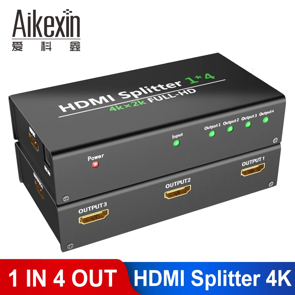HDMI-сплиттер Aikexin Ultra HD 4K, 4 канала, выход 1 в 4, переключатель HDMI 1x4, видео-сплиттер 3D для DVD, HD, TV, PS3, Xbox
HDMI-сплиттер Aikexin Ultra HD 4K, 4 канала, выход 1 в 4, переключатель HDMI 1x4, видео-сплиттер 3D для DVD, HD, TV, PS3, Xbox