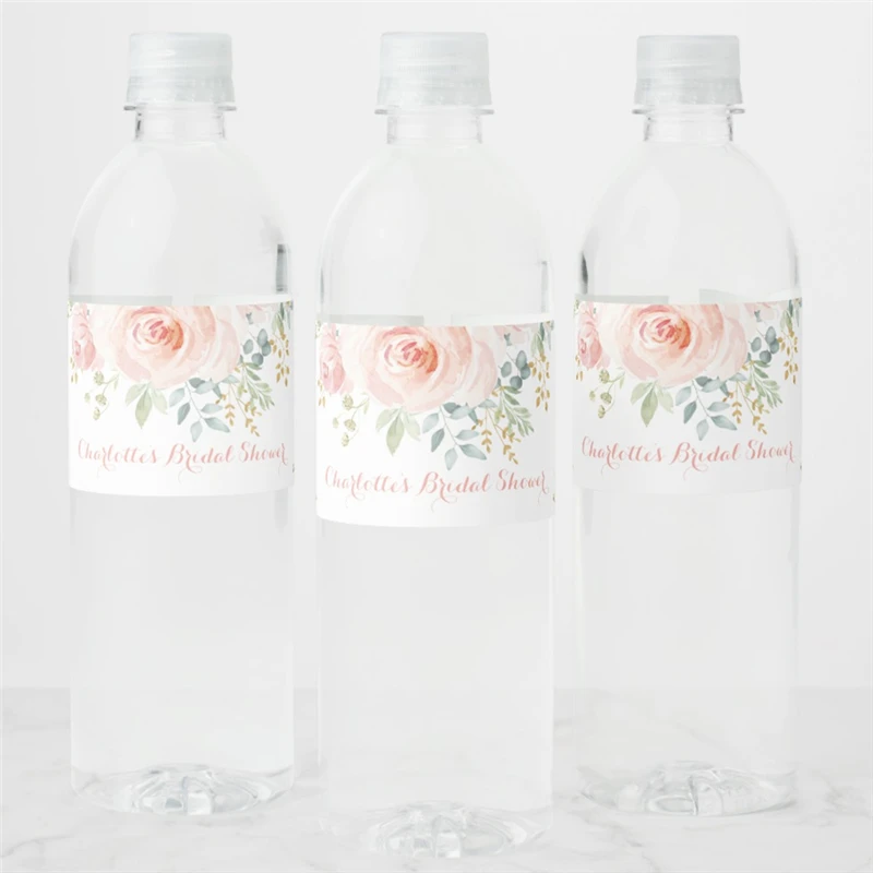 Personalized Feminine Blush Gold Watercolor Flower Rose Favors Water Bottle Label Wedding Decoretion
Personalized Feminine Blush Gold Watercolor Flower Rose Favors Water Bottle Label Wedding Decoretion