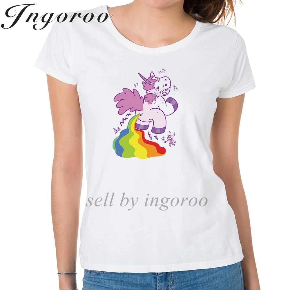 Babaseal Топ бренд единорог мультфильм футболки Femme женские сексуальные рубашки