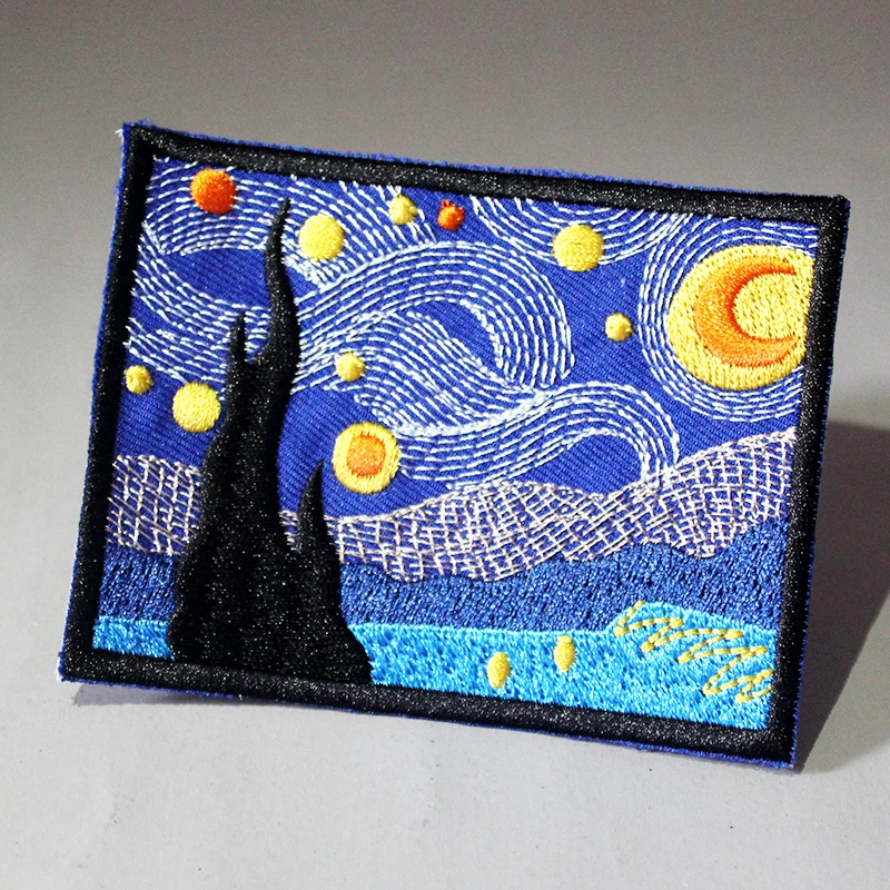 Pulaqi Van Gogh Patches for Clothes DIY Embroidered Patches For Clothing Iron On Patches Wave Patch Appliques Stripes On Clothes
Pulaqi Van Gogh Patches for Clothes DIY Embroidered Patches For Clothing Iron On Patches Wave Patch Appliques Stripes On Clothes