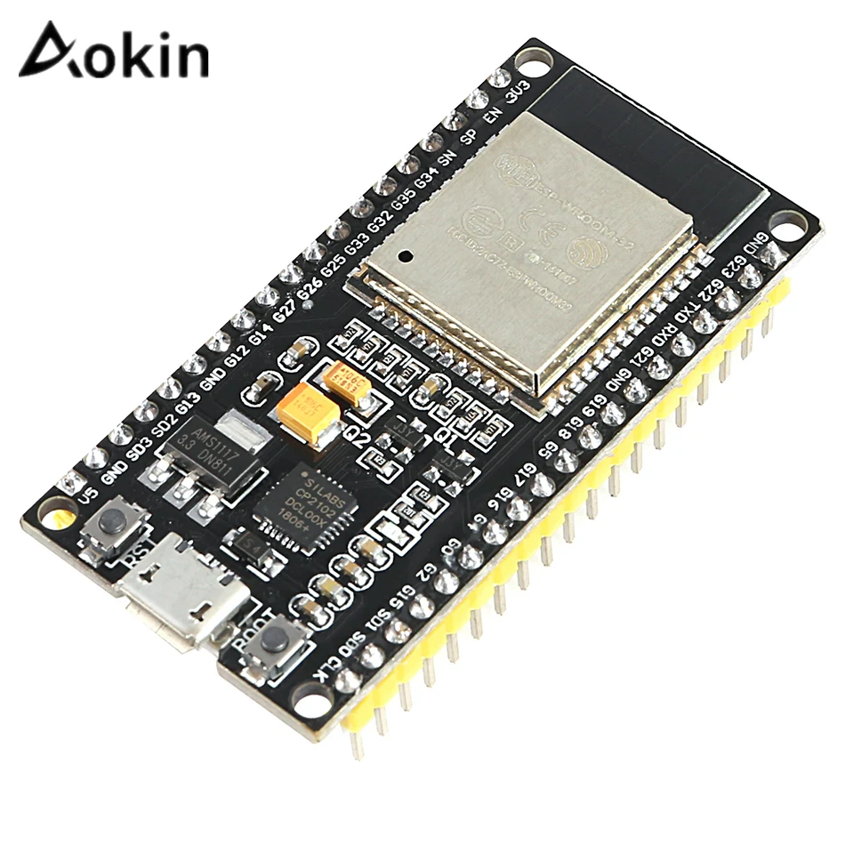 Умная плата Aokin ESP32 беспроводная двухъядерная WiFi Bluetooth фильтры CP2104 модуль питания