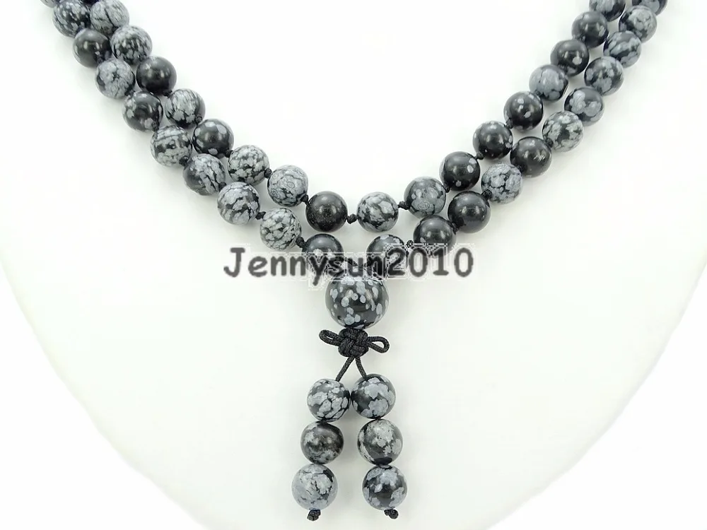 Natural Snowflake 8mm Gems Stone Buddhist 108 Beads Prayer Mala Knot Necklace Multi-Purpose 5Strands/Pack
Natural Snowflake 8mm Gems Stone Buddhist 108 Beads Prayer Mala Knot Necklace Multi-Purpose 5Strands/Pack