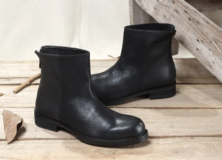Autumn Winter Men Fashion Round Toes Genuine Leather Ankle Boots Men After Zipper Retro High Top Bottom Thick Ankle Boots
Autumn Winter Men Fashion Round Toes Genuine Leather Ankle Boots Men After Zipper Retro High Top Bottom Thick Ankle Boots
