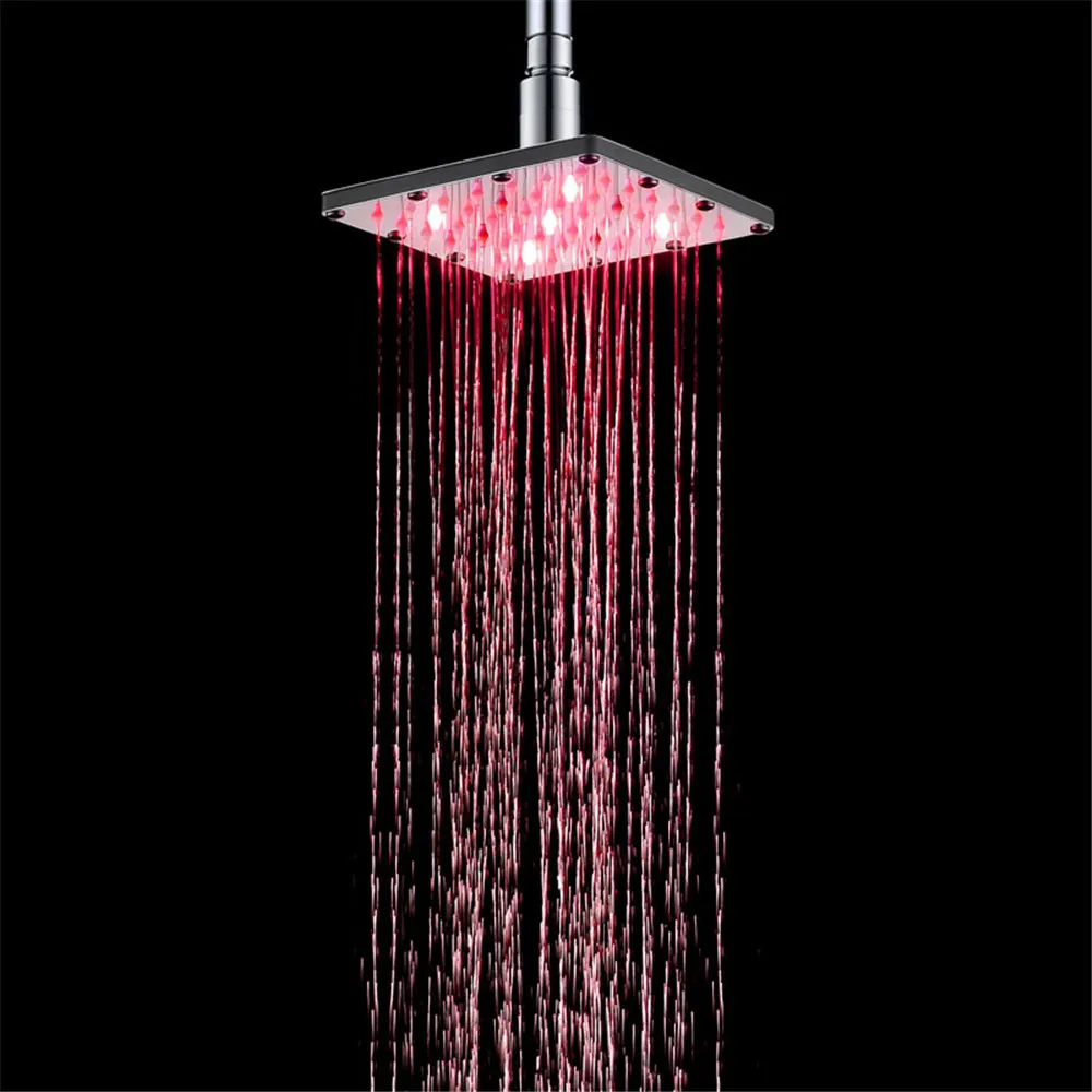 Bathroom shower head ABS square 6 inch LED colorful self-discoloration shower Top spray L0409
Bathroom shower head ABS square 6 inch LED colorful self-discoloration shower Top spray L0409