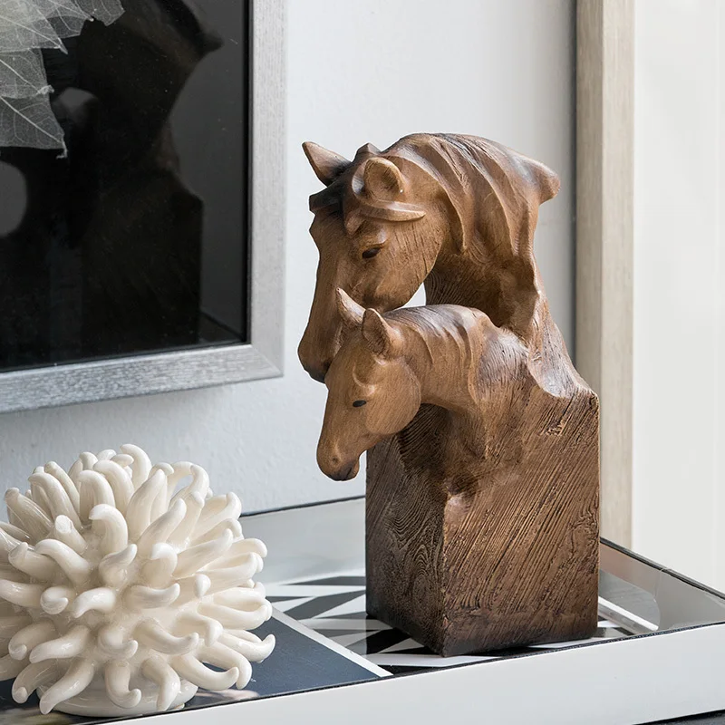 Faux Wood Decorative Animals Figurine Horse Head Statues Resin Art&Craft Living Room Office Ornaments European Style R659
Faux Wood Decorative Animals Figurine Horse Head Statues Resin Art&Craft Living Room Office Ornaments European Style R659