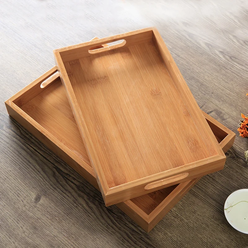 ABFP японский квадратный поднос из цельного дерева чайный набор домашний для