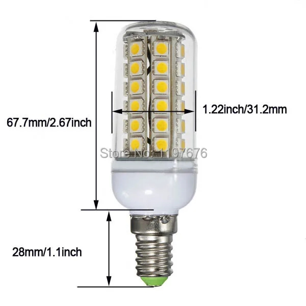 High Brightness LED Bulb 48 LED SMD5050 LED Corn Bulb with cover 360 degree E14 LED Candle Bulb Warm White/Cold White AC220V
High Brightness LED Bulb 48 LED SMD5050 LED Corn Bulb with cover 360 degree E14 LED Candle Bulb Warm White/Cold White AC220V