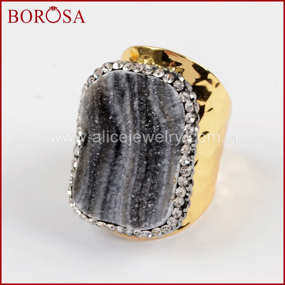 BOROSA 5/10PCS Freeform Brazilian Galaxy Quartz Gold Plated Band Ring Crystal Paved Zircons Gems Quartz Adjustable Rings JAB916
BOROSA 5/10PCS Freeform Brazilian Galaxy Quartz Gold Plated Band Ring Crystal Paved Zircons Gems Quartz Adjustable Rings JAB916