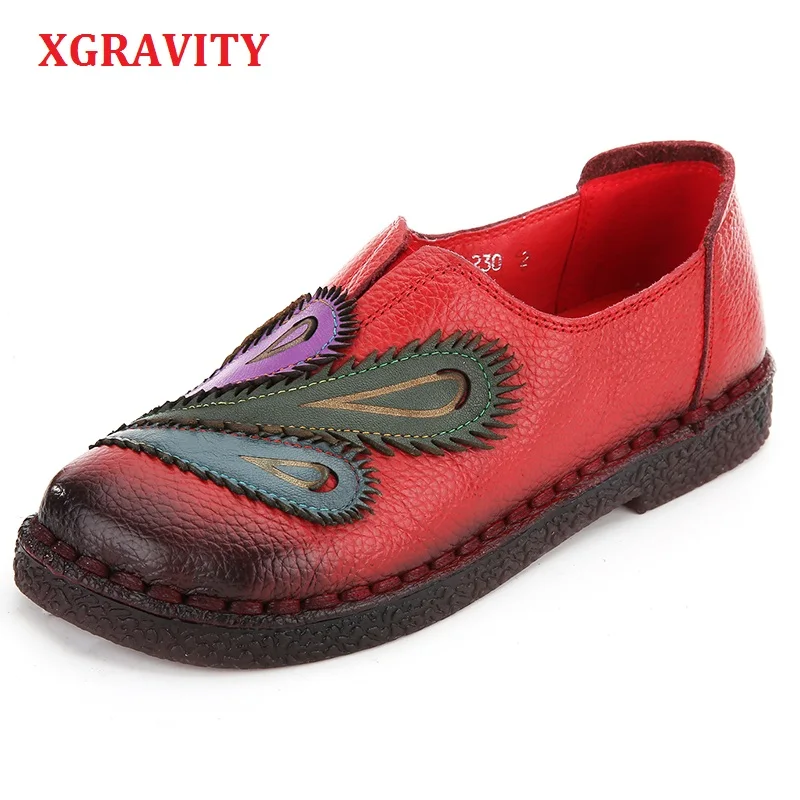 XGRAVITY Hot Sale Size 35-41 Lady Genuine Leather Ethnic Hand Made Woman Shoes Elegant Soft Spring Vintage Women Shoes A024-1
XGRAVITY Hot Sale Size 35-41 Lady Genuine Leather Ethnic Hand Made Woman Shoes Elegant Soft Spring Vintage Women Shoes A024-1