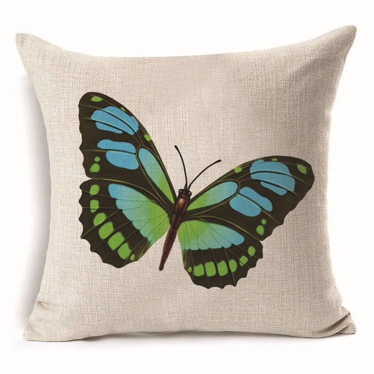 Новый пользовательский печати супер мягкие из хлопка и льна Butterfly узор hold подушки