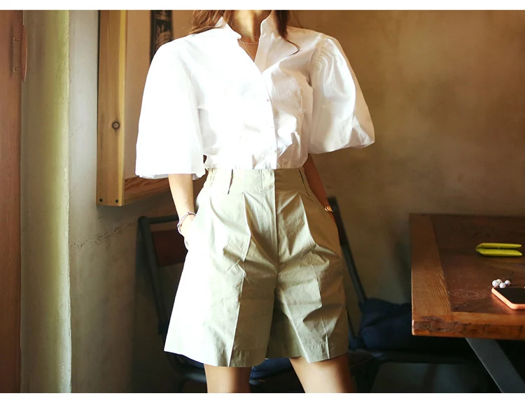 Женский деловой комплект из 2 предметов лето 2019 корейская мода белая блузка с