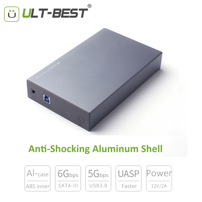 ULT-BEST 3.5 inch HDD Enclosure Docking Station USB3.0 to SATA3.0 Aluminum Hard Drive HDD Case Support UASP 6Gbps 8TB
ULT-BEST 3.5 inch HDD Enclosure Docking Station USB3.0 to SATA3.0 Aluminum Hard Drive HDD Case Support UASP 6Gbps 8TB