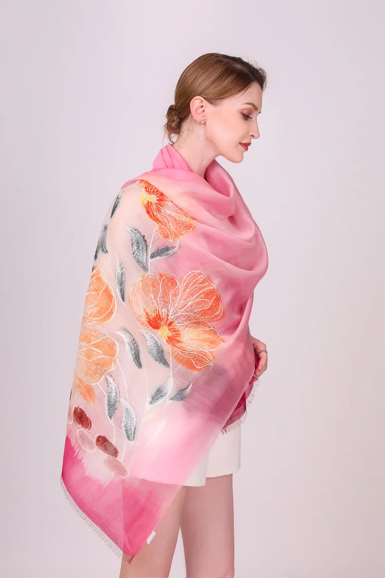 Silk Wool Scarf Luxury Brand 2019 Women Flower Embroider Scarf Wrap Shawl Ladies Fall Winter Long Soft Scarves Beach Shawl
Silk Wool Scarf Luxury Brand 2019 Women Flower Embroider Scarf Wrap Shawl Ladies Fall Winter Long Soft Scarves Beach Shawl