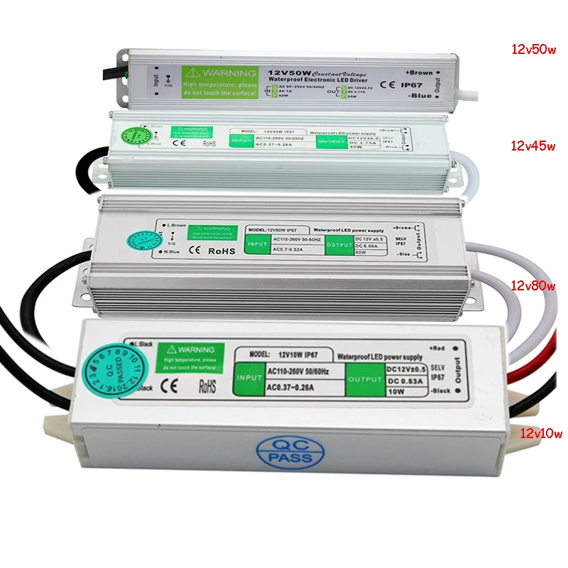 LED Transformer Power Supply Adapter DC12V/24V 10W/20W/30W/36W/50W/150 Waterproof ip67 LED Driver Transformer For Strip Light
LED Transformer Power Supply Adapter DC12V/24V 10W/20W/30W/36W/50W/150 Waterproof ip67 LED Driver Transformer For Strip Light