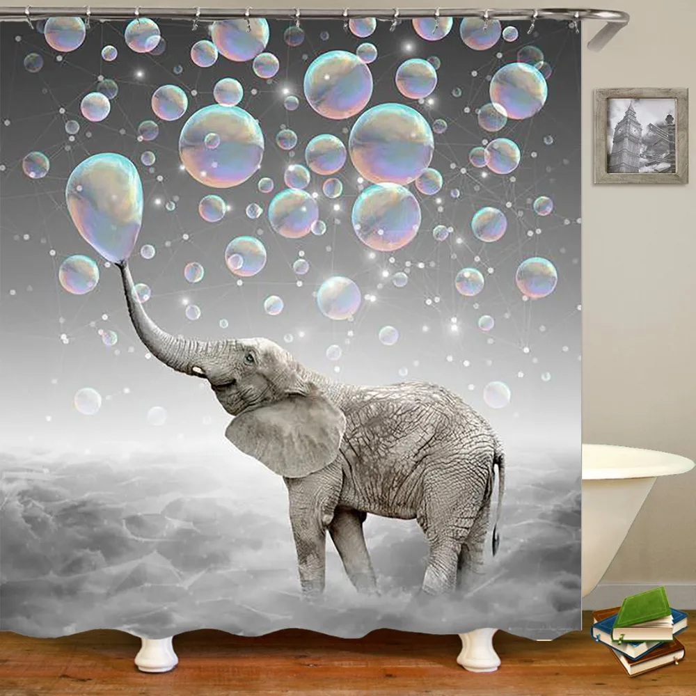 Lovely Black White Elephant Shower Curtain Funny Cute Bathing Elephant Bubbles Bathroom Curtains Waterproof Polyester Printed
Lovely Black White Elephant Shower Curtain Funny Cute Bathing Elephant Bubbles Bathroom Curtains Waterproof Polyester Printed