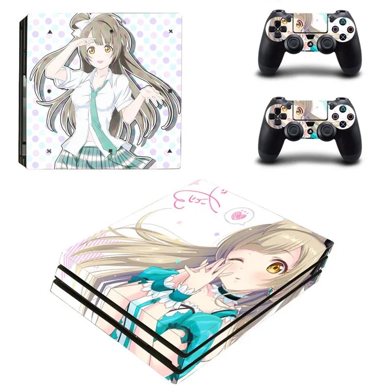Lovely Anime Girl Lovelive Game PS4 pro Skin Sticker For Sony Playstation 4 Promotion Console & 2Pcs Controller Protection Film |