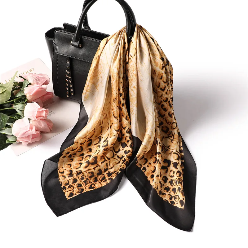 Luxury Brand 2019 New Fashion Summer Silk Square Scarf Women Leopard Satin Neck Hair Tie Band Beach Hijab Head Female Foulard
Luxury Brand 2019 New Fashion Summer Silk Square Scarf Women Leopard Satin Neck Hair Tie Band Beach Hijab Head Female Foulard