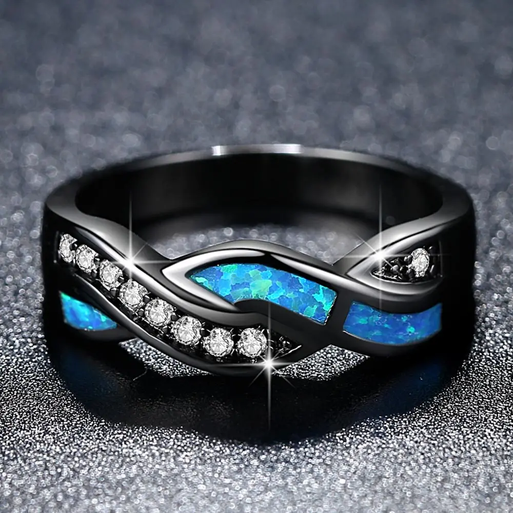 Beiver Retro Black Rings for Women Blue Fire Opal Bijoux Femme Christmas Deals Fashion Jewelry 2018
Beiver Retro Black Rings for Women Blue Fire Opal Bijoux Femme Christmas Deals Fashion Jewelry 2018