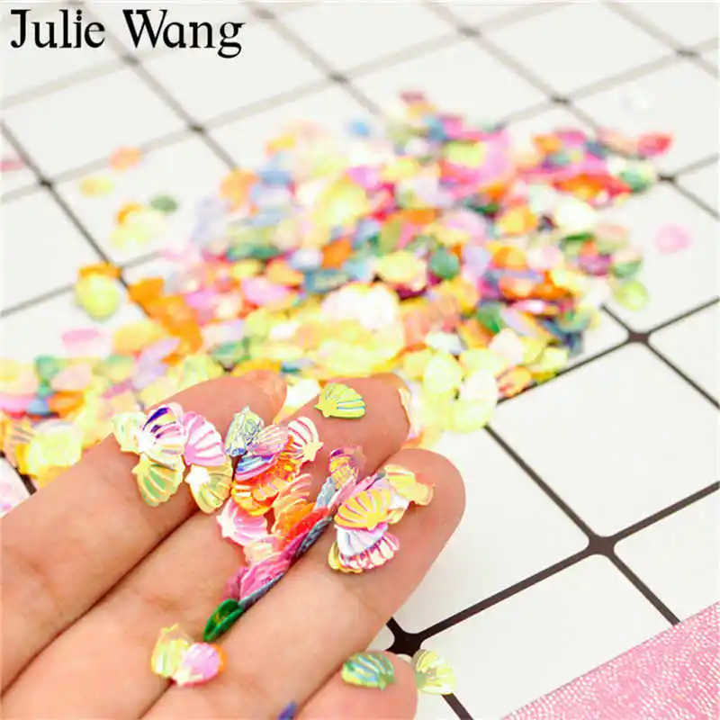 Julie Wang 20 дюймов Блестящий разноцветный хвост русалки оболочка пластиковый