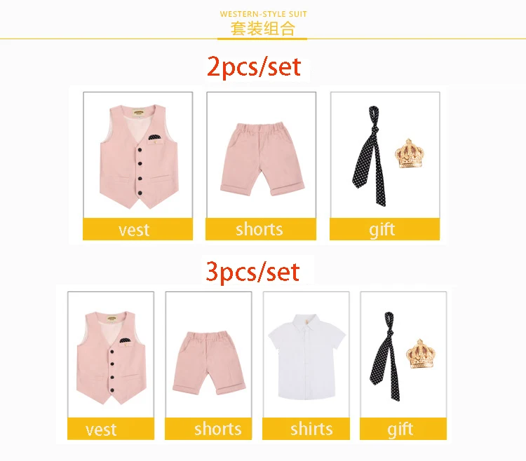 2019 summer Flower Boys Wedding Dress Vest Sets Children Vest Shirts Shorts 3PCS Outfits Kids Party Performance Costume
2019 summer Flower Boys Wedding Dress Vest Sets Children Vest Shirts Shorts 3PCS Outfits Kids Party Performance Costume