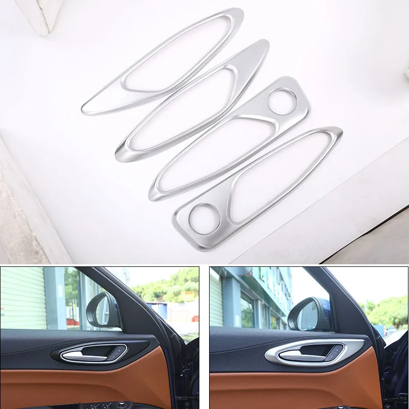 4X Chorme Interior Door Handle Sticker Cover Trim Sticker For Alfa Romeo Giulia 2017-2018
4X Chorme Interior Door Handle Sticker Cover Trim Sticker For Alfa Romeo Giulia 2017-2018