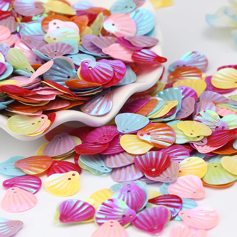 18mm 50pcs/lot Shell-Shape Sequins Hole PVC Multicolour Flat Spacer Paillette Bead Diy Arena Handmade Beads for Jewelry Making
18mm 50pcs/lot Shell-Shape Sequins Hole PVC Multicolour Flat Spacer Paillette Bead Diy Arena Handmade Beads for Jewelry Making