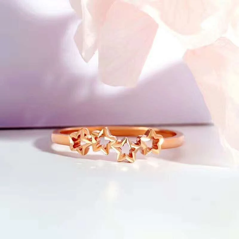 Aazuo 100% 18K Rose Gold None Stone Original Luck Star Ring for Woman Charm Jewelry Fashion Love Gift tiny thin Single Line
Aazuo 100% 18K Rose Gold None Stone Original Luck Star Ring for Woman Charm Jewelry Fashion Love Gift tiny thin Single Line