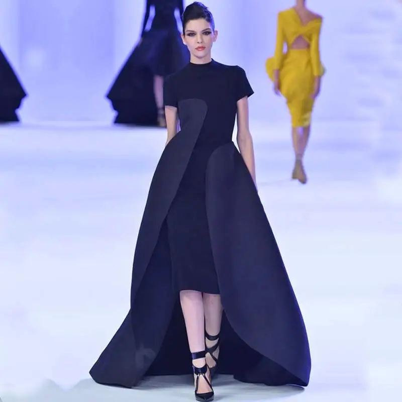 Elegant High Neck Short Sleeve A line Satin Prom Gown Tea Length Evening Dresses for Wedding Party Custom Made
Elegant High Neck Short Sleeve A line Satin Prom Gown Tea Length Evening Dresses for Wedding Party Custom Made