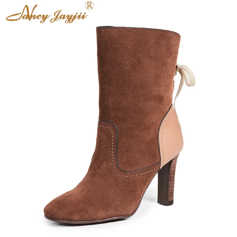 Brown Woman Ankle Boots Shoes Sexy Round Toe Square Heel 10cm Autumn 2021 Female Large Size 38 39 Causal Brand Lace-up Party
Brown Woman Ankle Boots Shoes Sexy Round Toe Square Heel 10cm Autumn 2021 Female Large Size 38 39 Causal Brand Lace-up Party