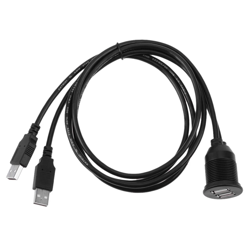 1m Car Van Dashboard Flush Mount Dual USB Socket Extension Lead Panel Cable Mount Extension Cable for Auto motorcycle boat
1m Car Van Dashboard Flush Mount Dual USB Socket Extension Lead Panel Cable Mount Extension Cable for Auto motorcycle boat