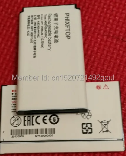 AB2900AWMT AB2900AWMC battery For Xenium X1560 X1561 X5500 PHIXFTOP original For Philips CTX1560 CTX1561 CTX5500 Cellphone
AB2900AWMT AB2900AWMC battery For Xenium X1560 X1561 X5500 PHIXFTOP original For Philips CTX1560 CTX1561 CTX5500 Cellphone