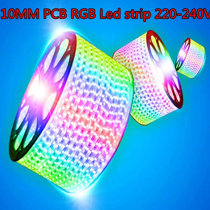 AC220V 240V RGB led strip 5050 Waterproof Led Tape rope ribbon lights 60LEDs/m 10mm PCB Width 1m 5m 10m 20m For home Decoration
AC220V 240V RGB led strip 5050 Waterproof Led Tape rope ribbon lights 60LEDs/m 10mm PCB Width 1m 5m 10m 20m For home Decoration