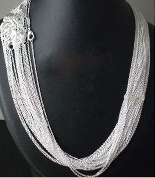 10pcs/lot Promotion! wholesale 925 sterling silver necklace women fashion jewelry Rolo Chain 1mm Necklace 16 18 20 22 24"
10pcs/lot Promotion! wholesale 925 sterling silver necklace women fashion jewelry Rolo Chain 1mm Necklace 16 18 20 22 24"