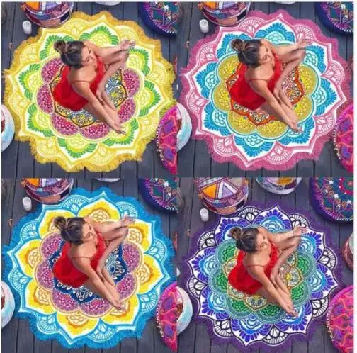 Boho Lotus Flower Tassel Indian Mandala Tapestry Lotus Printed Bohemian Beach Towel Sunblock Round Bikini Cover-Up Blanket
Boho Lotus Flower Tassel Indian Mandala Tapestry Lotus Printed Bohemian Beach Towel Sunblock Round Bikini Cover-Up Blanket