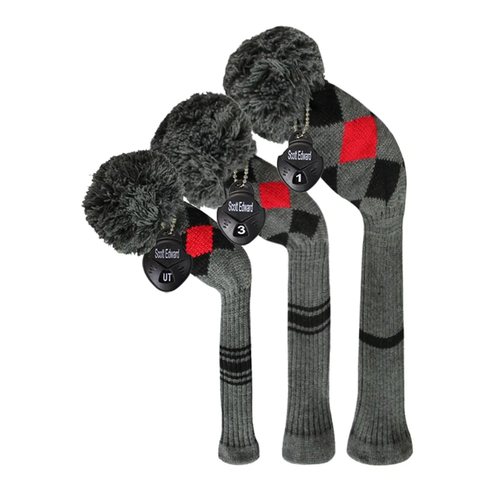 Scott Edward Golf Knitted Covers,Black/Grey/red Argyle Style, Golf Headcover for Driver Wood(460CC),Fairway,Hybrid(UT)
Scott Edward Golf Knitted Covers,Black/Grey/red Argyle Style, Golf Headcover for Driver Wood(460CC),Fairway,Hybrid(UT)