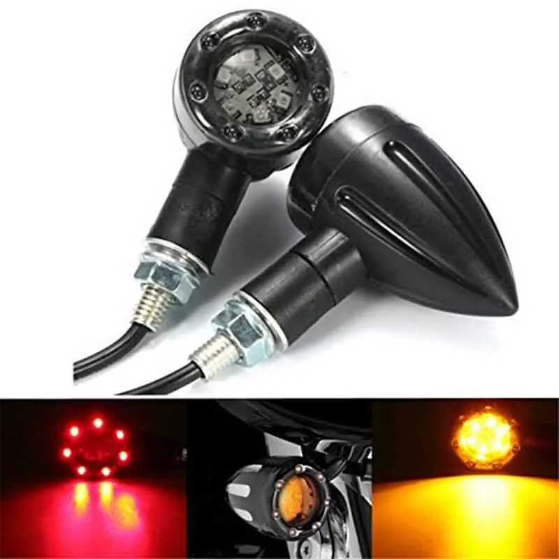 2PCS Universal Motorcycle LED Turn Signal Indicators Light Brake Rear Running Lamp Red Amber Motorcycle Accessories
2PCS Universal Motorcycle LED Turn Signal Indicators Light Brake Rear Running Lamp Red Amber Motorcycle Accessories