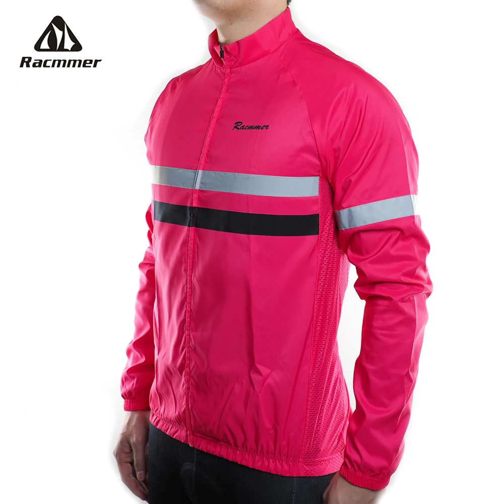 

Racmmer 2020 Men Windbreaker Jacket Reflective Cycling Jersey Long Sleeve Windstopper Clothing Bicycle Bike Windproof Jacket MTB