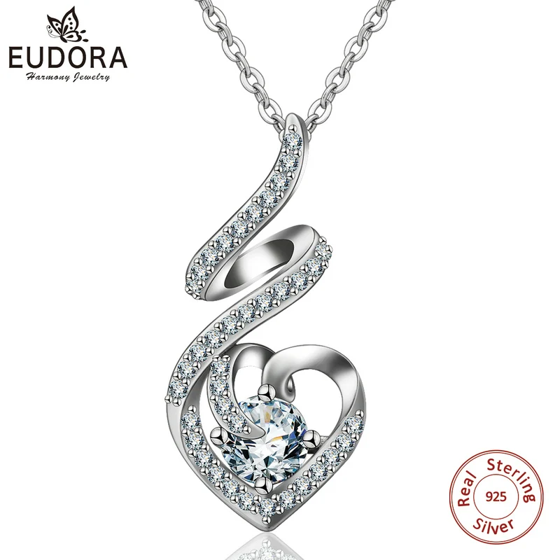 EUDORA Charms Clear Zircon Water drop Heart Pendant Elegant Charming Necklace Statement Chain Fashion Jewelry for Women Mom D156
EUDORA Charms Clear Zircon Water drop Heart Pendant Elegant Charming Necklace Statement Chain Fashion Jewelry for Women Mom D156