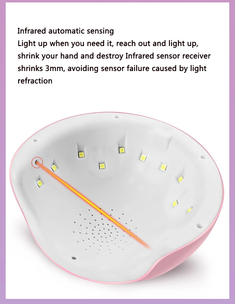 36W Double light UV Lamp 12pcs LED Lamp For Nail Dryer Curing UV LED Gel Nail Polish Tool
36W Double light UV Lamp 12pcs LED Lamp For Nail Dryer Curing UV LED Gel Nail Polish Tool