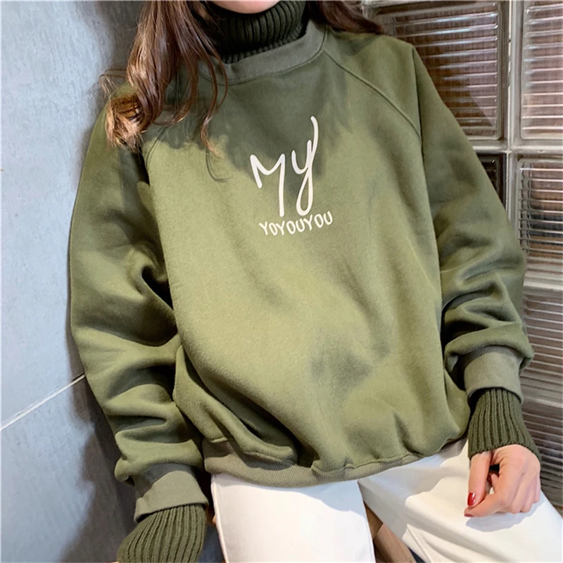 OllyMurs Harajuku 2018 New Women Loose Sweatshirt Autumn Winter Warm Hoodies Letter Printed Turleneck Pullover Sweat Splice Tops
OllyMurs Harajuku 2018 New Women Loose Sweatshirt Autumn Winter Warm Hoodies Letter Printed Turleneck Pullover Sweat Splice Tops