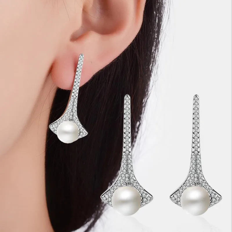 Trendy Silver Plated Earrings For Women Bride Wedding Fashion Lady Taper Personality Bijou Top Quality Crystal Pearl Earrings
Trendy Silver Plated Earrings For Women Bride Wedding Fashion Lady Taper Personality Bijou Top Quality Crystal Pearl Earrings